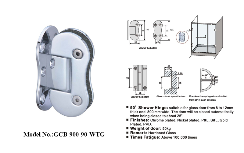 Glass Door Hinges for Shower Room