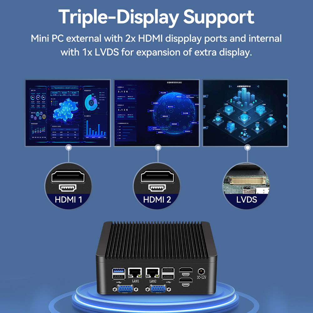 X30G J4105 2LAN 2COM 2HDMI Industrial Fanless PC