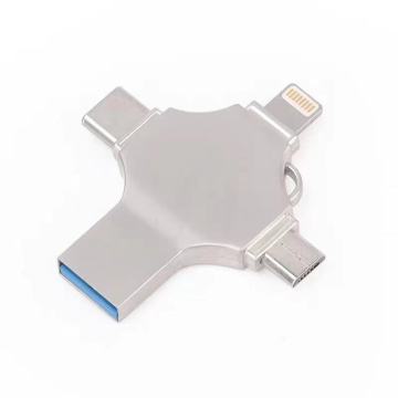 Factory Sell 4 in 1 OTG USB Flash Drive - 16GB to 2TB for iPhone, Android, Type-C