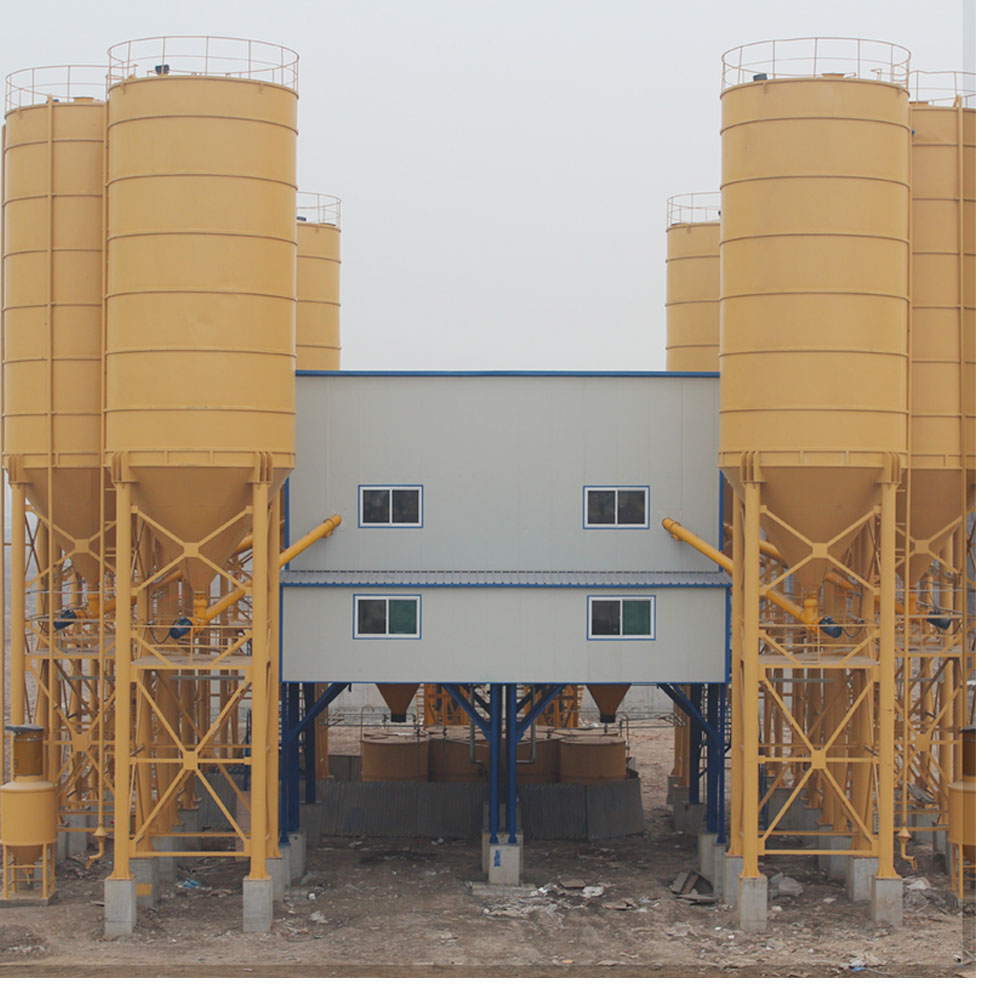 HZS180 advanced belt conveyor mini concrete batching plant