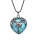 Turquoise Heart Antique Silver Double Dragon Stone Pendant (32x42mm) Necklace 45cm Black Cord