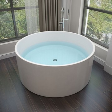 Bañera de baño de mármol acrílico con bañera con un desagüe de acero inoxidable para hotel o baño