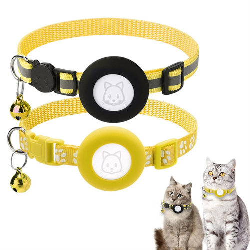 Custom Nylon Lanyard Wholesale Adjustable Black Airtag Pet Cat Collars Cheap Factory