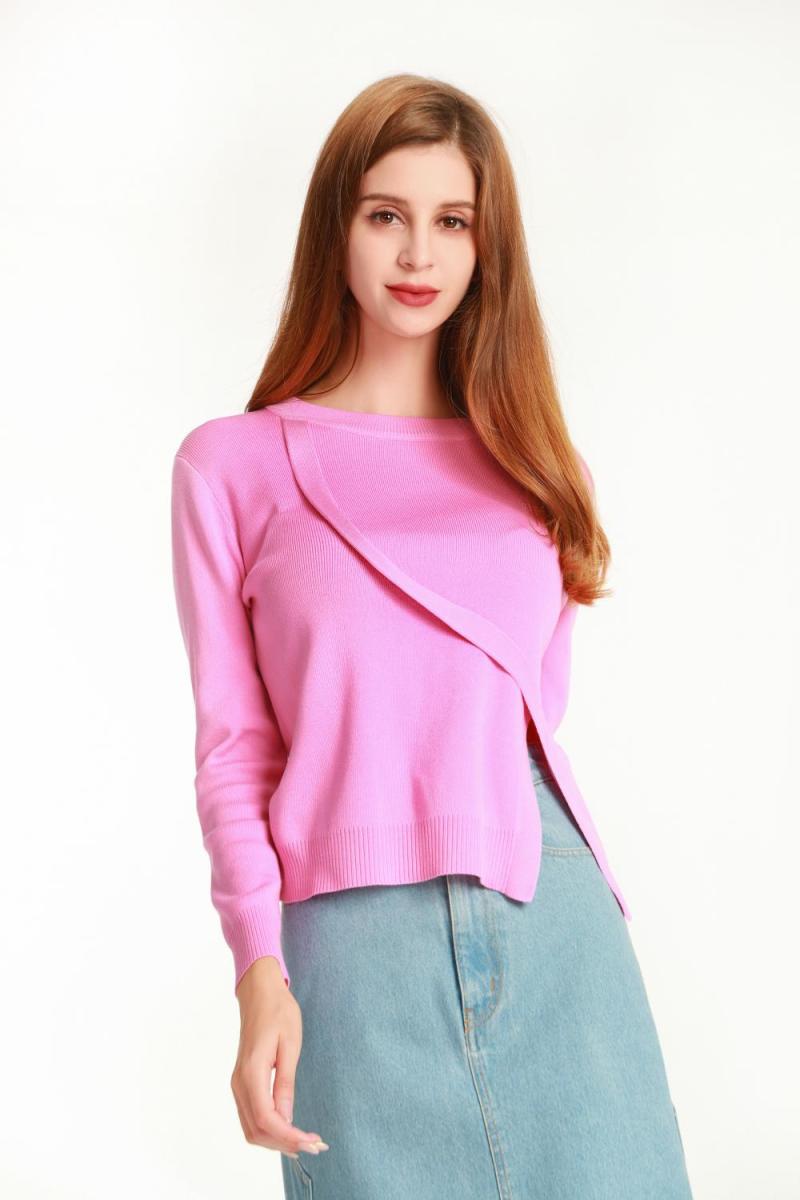 Round Neck Long Sleeved Woolen Top