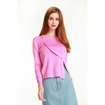 Round Neck Long Sleeved Woolen Top