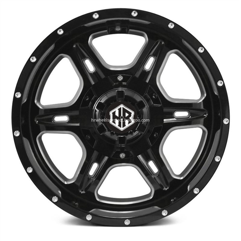 Hrw Offroad Wheels Hr6054 Gloss Black Milled Front