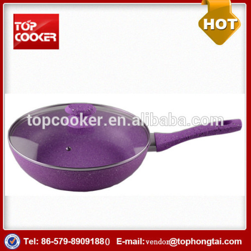 24cm Press Purple Aluminum Marble Wok