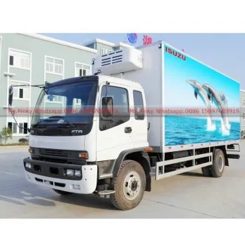 Japanese brand Qing ling FTR Ice Cream Fruit Vegetable Meant Transport Refrigerator Truck Export to Rwanda