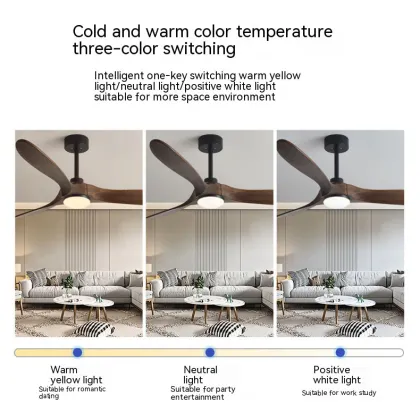 High Wind Solid Wood Ceiling Lights with Fan - LED Ceiling Fan Light with Fan and Light for Ceiling