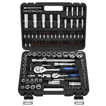 108 Pcs 1/2'' & 1/4'' Dr Socket Set with Ratchet Wrenches for Vehicle Repair