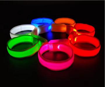 Custom Your Own Logo Colorful Glow Bracelets LED Wrist Band LED Nylon Bracelet Wristbands For Party Event Concert Music