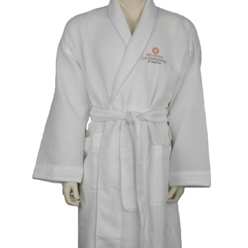 Premium Durable 65% Polyester 35% Cotton Lightweight Waffle Bath Robe