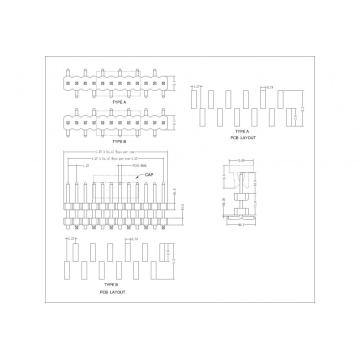 0,050 &quot;(1,27 mm) stifthuvud vertikalt SMT Conn Single Row dubbelplast