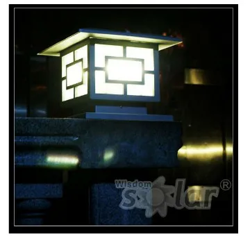 antique led solar pillar light,solar lawn light