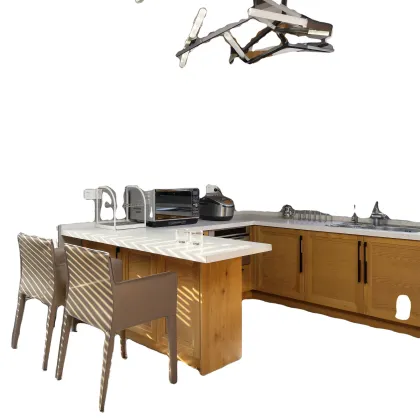 Antique Solid Wood Kitchen Cabinet for Storage