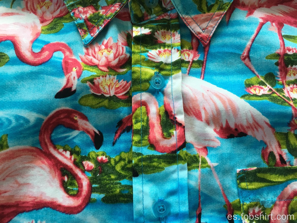 Camisa hawaiana con estampado de algodón Beach Casual