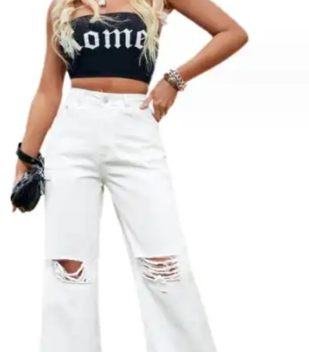 Women's fashionable denim pants for casual wear