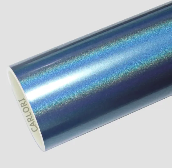 gloss rainbow laser blue car wrap vinyl