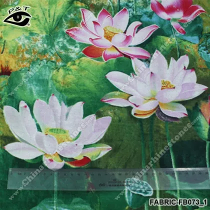 Chinese Style Fabric Lotus Printed Cotton Linen Fabric Fo Cloth Househoud