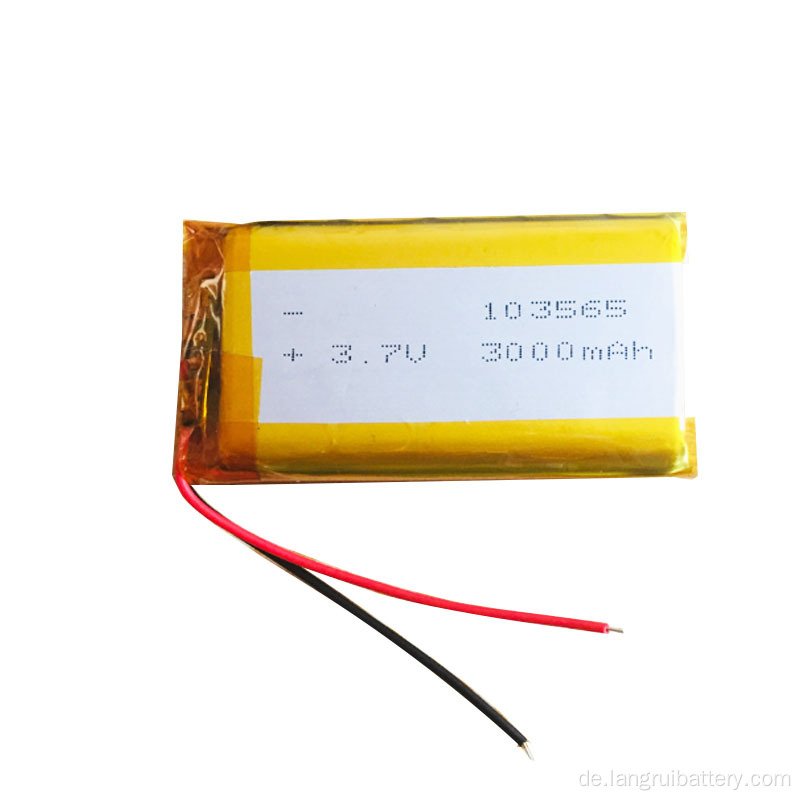 Custom 103565 3000mah 3,7 V Lithium Polymerbatterie