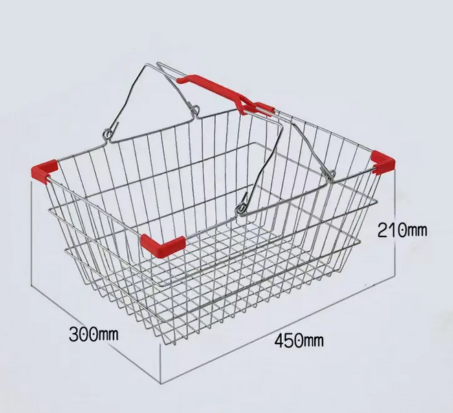 Cesta de alambre de metal de compras de supermercado Supermarket Shopping Metal Wire Basket