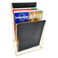 3 layer newspaper storage rack PU leather bookshelf magazine rack