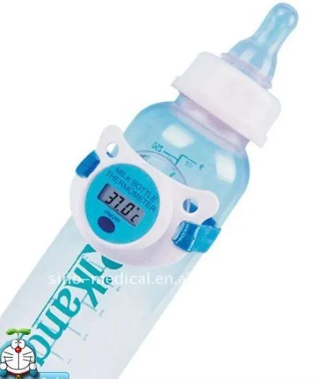 baby feeding bottle with thermometer