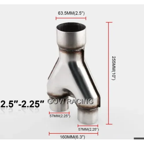 Y-Pipe 3 '' x 2 1/2 "Dual-Abgasadapter