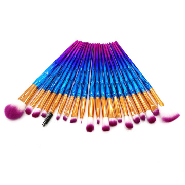 Hot Sale: 20pcs Gradient Diamond Handle Makeup Brush Set - Skin Friendly Soft Brushes for Women