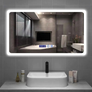 Rechthoek LED LED TOUCH BADAIER MIROR MET KLEUR Display en Light