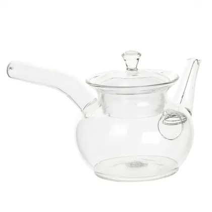 Clear Glass Kongfu Teapot With Long Handle