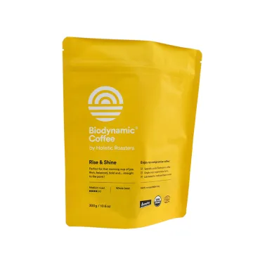 Compostable Ethiopia Coffee Beans Paper Packaging Bags 12oz