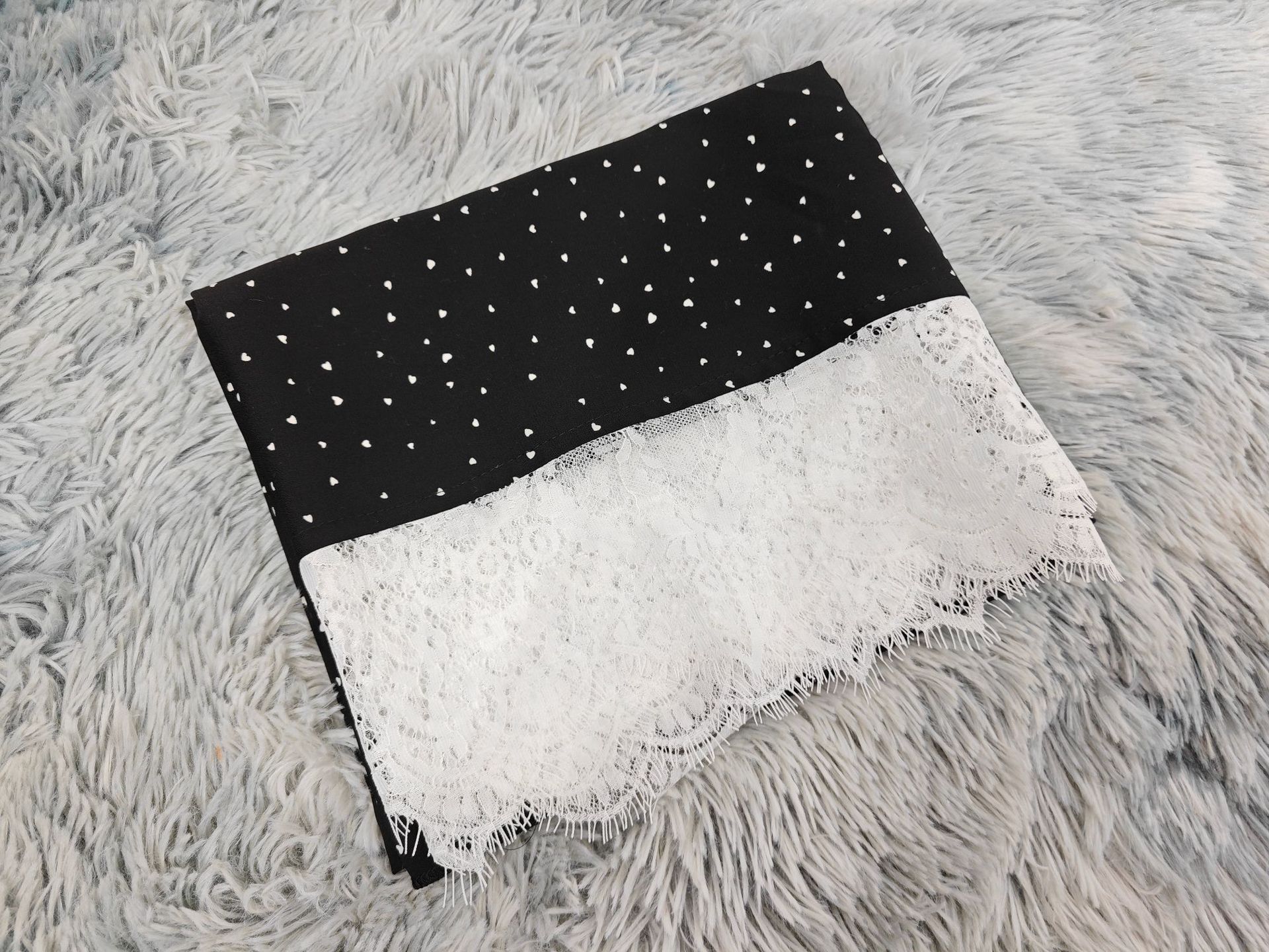 Fashion Polka Dot Black Abaya Hijab Set MQ259 (3)