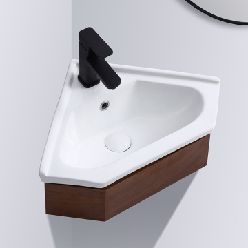 Hot-Sale Small Size Wall-Hung Corner Sink Triangle Shape Hanging Wash Basin