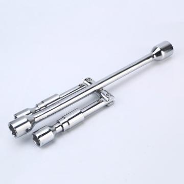 Folding Heavy Duty Universal Lug Wrench: 4-Way Cross & Torque Wrench