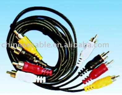 Custom Gold Plated 4 to 4 Plug Component AV DC Cable DVD Player