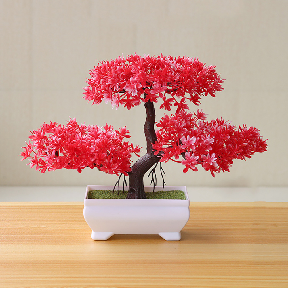 Artificial Plant Artificial Flower Home Decor Bonsai Tree Pot Plant Fake Flower Potted Ornament For Home Room Garden Decoration