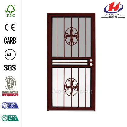 Fleur de Lis Tan Recessed Mount All Season Security Door