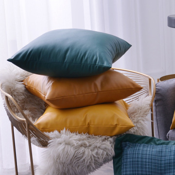 Bantal lempar kulit mewah bermutu tinggi untuk sofa ruang tamu