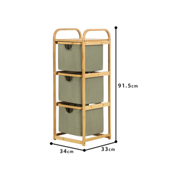 رف تخزين بـ 3 أدراج من الخيزران