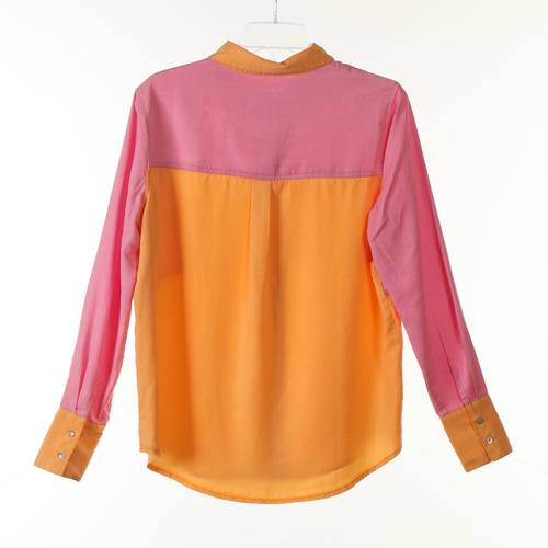 Tencel Colour Contrast Garment Heavy Washed Long Shirts