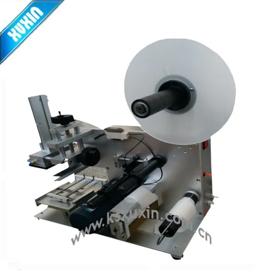 Pneumatic Semi-Automatic Flat Bottle Label Machine for Cap Flat Bottles/Cartainers