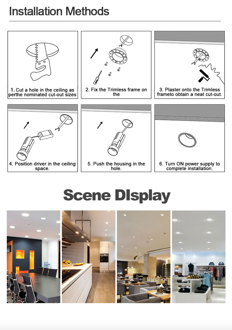 trimless led downlight details from synno lighting