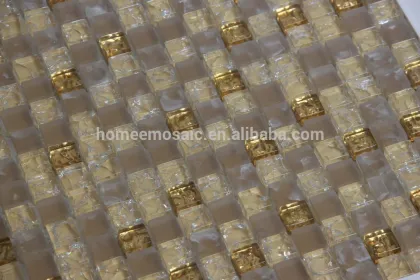 Beige glass mosaic for home background wall tiles