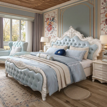 European Style Luxury Princess Box Bed: Latest Solid Wood Designs for Home