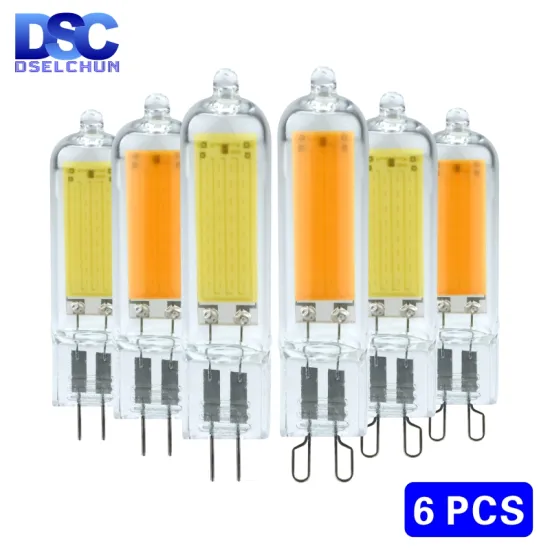 6pcs/lot 3W 6W G4 G9 LED Light Bulb 220V-240V AC COB Glass LED Lamp Replace 40W 60W Halogen Bulb for Fixture Chandelier Lighting