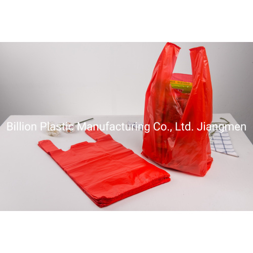 Handle PE Plastic T-Shirt Supermarket Shopping Bag