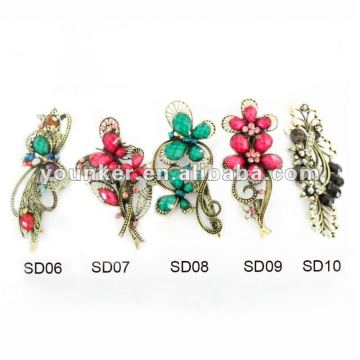 fancy flower rhinestone hair barrette,crystal hair accessory