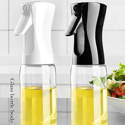 Glass controlled oil spray can