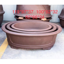 Handmade Flat Oval Bonsai Pots